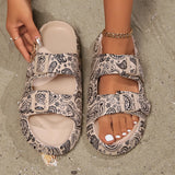 Leopard Print Cloud Slides – Soft Thick-Sole Summer Beach Sandals