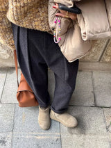 Women's High-Waist Ankle Pants with Pockets