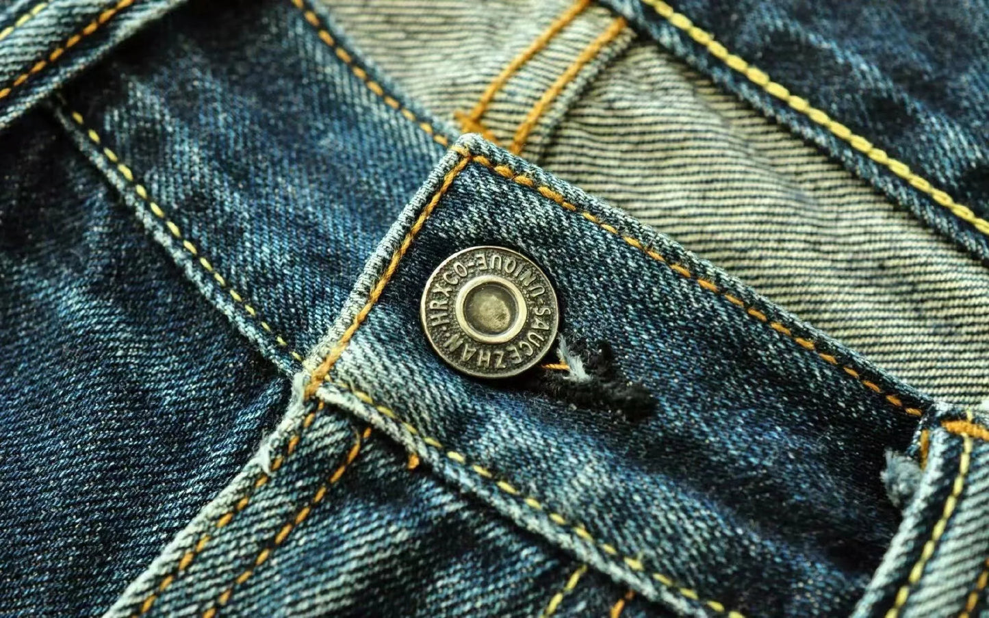 Saucezhan 314XX Mens Jeans Sanforized  Selvedge Denim Jeans for man Indigo and Black Jeans Zipper Fly Slim Fit