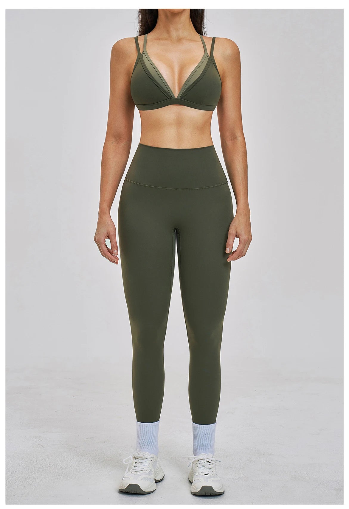 Yoga Sets 2PCS Women's Tracksuit Fitness Outfits Sportswear Workout Set Sports Bra High Waist Leggings Gym Clothing Sports Suits
