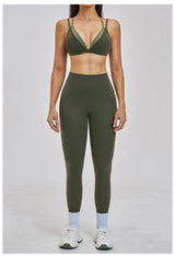 Yoga Sets 2PCS Women's Tracksuit Fitness Outfits Sportswear Workout Set Sports Bra High Waist Leggings Gym Clothing Sports Suits