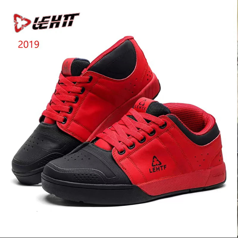 LEHTF Men's Breathable Lace-Up MTB Cycling Shoes