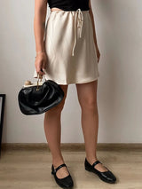 Satin Mini Skirt – Women's Elegant A-Line