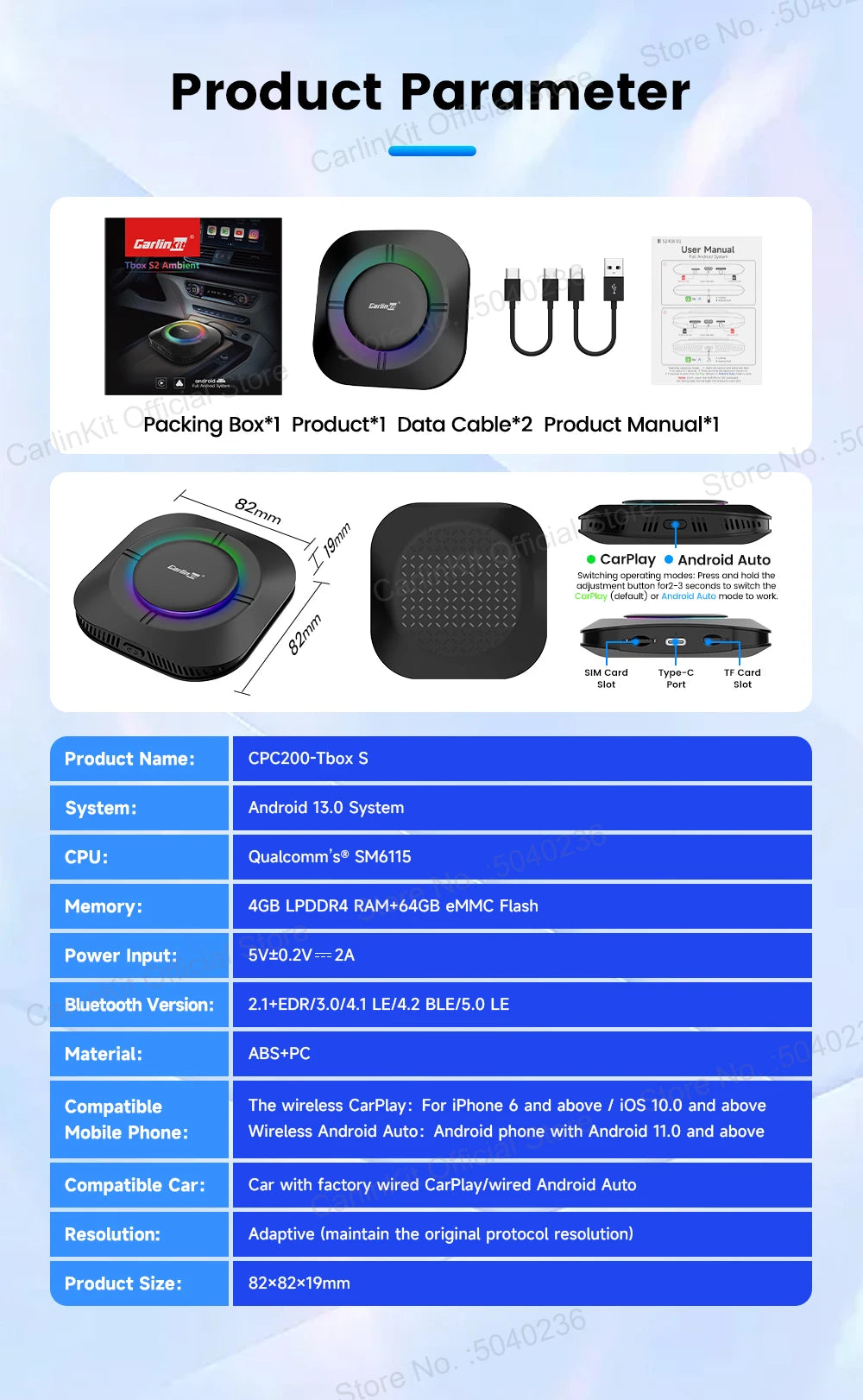Carlinkit Android 13 AI Box – Wireless CarPlay & Android Auto