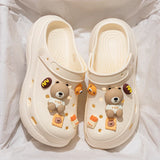 Summer Cartoon EVA Clogs for Women Thick Sole Non Slip Garden Beach Sandals Woman Fashion DIY Chunky Platform Sandalias De Mujer