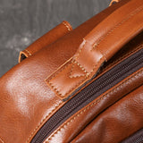 Men's Backpack Natural Head Layer Cowhide Vintage Crossbody Women's Outdoor Travel Backpack 15 inch Laptop Bag Leathfocus