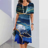 Elegant Graphic Print Midi Dress