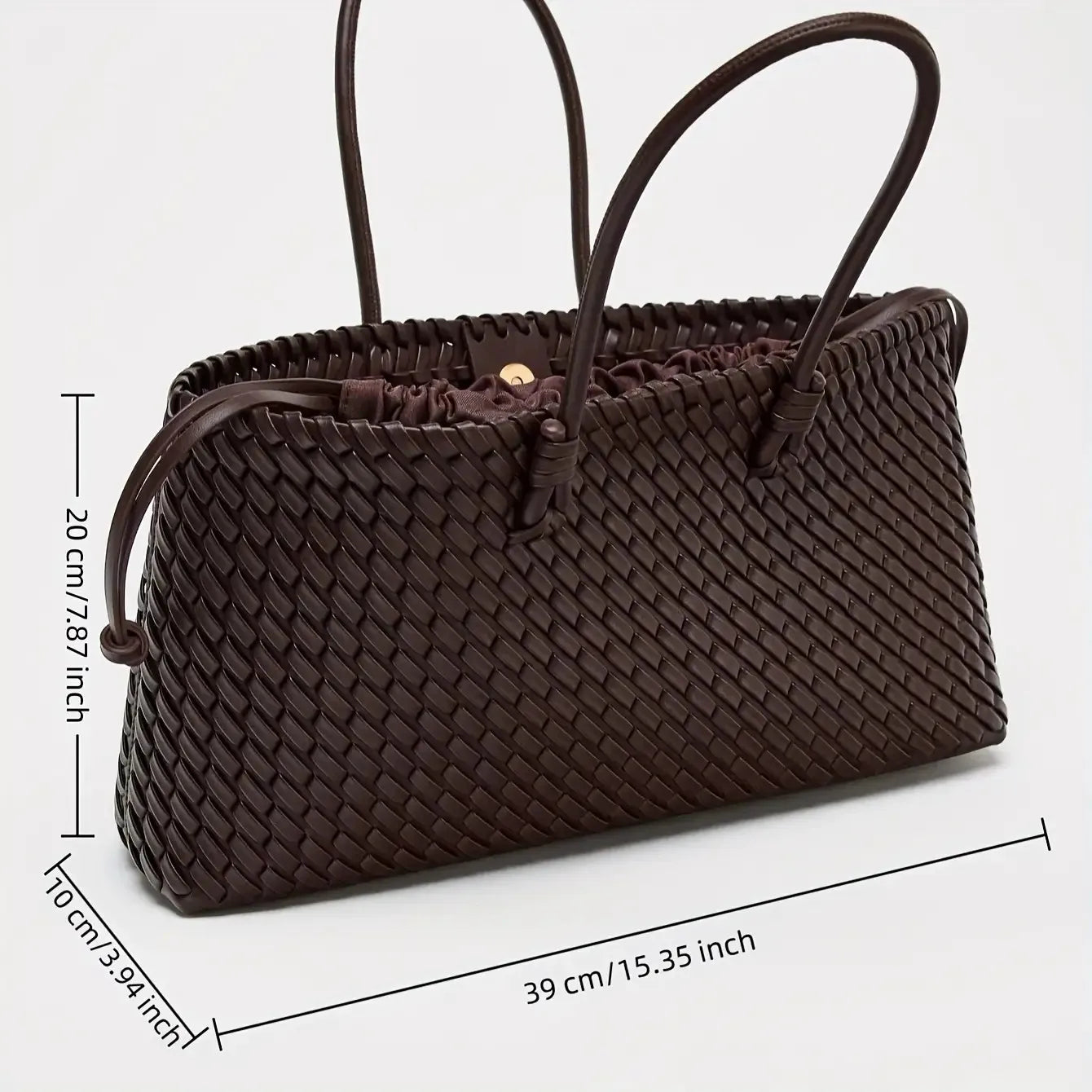 Light Luxury Woven Tote: Large Capacity Women’s Work & Travel Bag