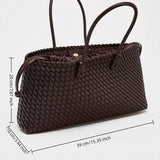 Light Luxury Woven Tote: Large Capacity Women’s Work & Travel Bag