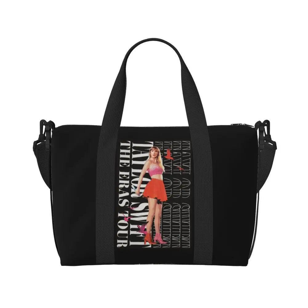 Custom The Eras Tour 1989 Taylor's Swift's American Pop Singer Tote Bag Women Large Capacity Beach Gym Travel Bags