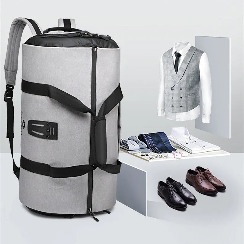OZUKO Garment bag Multifunction Men Suit Storage Large Capacity Luggage Handbag Male Waterproof Travel Duffel Bag Shoes Pocket
