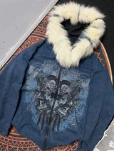 Women's Vintage Skull Print Y2K Sweatshirt