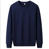 Men's Solid Crew Neck Pullover Sweatshirt