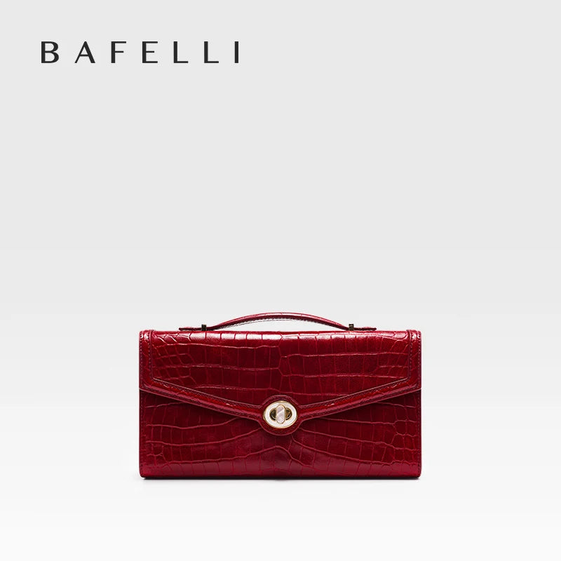 BAFELLI 2026 NEW WOMEN'S HANDBAG LEATHER WALLET PARTY SHOULDER DRESS PURSE LUXURY DESIGNER BRAND FEMALE EVENING BAGS CLUTCHES