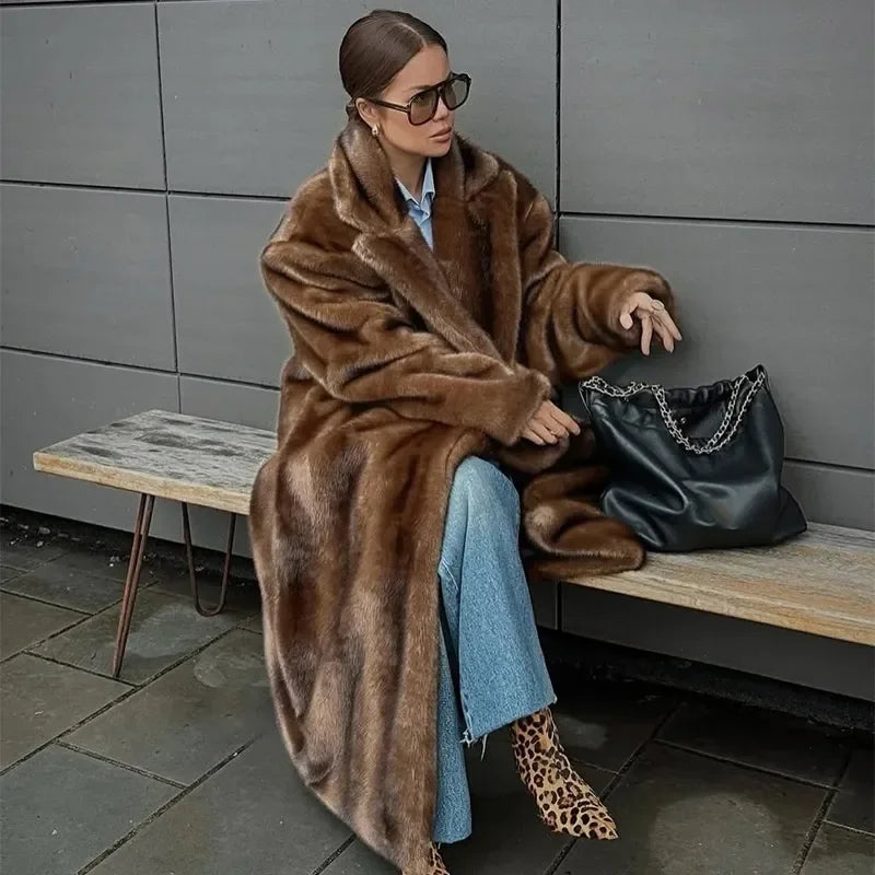 Women's Luxury Faux Fur Long Coat