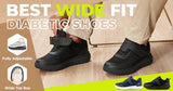 FitVille Diabetic Shoes Mens Extra Wide Width for Swollen Feet Neuropathy Diabetic Pain Relief Lightweight Walking Casual Shoes