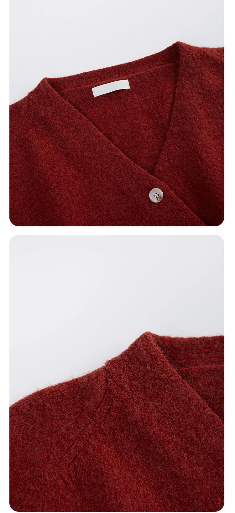 Women's Autumn V-Neck Cashmere Blend Cardigan – USA-Made Loose Knit Sweater