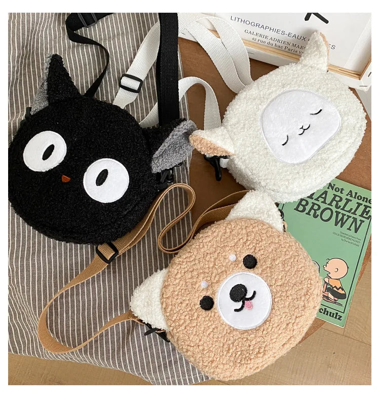 Japanese Style Kawaii Bag Women Cartoon Plush Shoulder Bag for Women New Crossbody Bag Small Phone Purse Bolsa Feminina