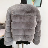 Elegant Winter Faux Fox Fur Crop Jacket