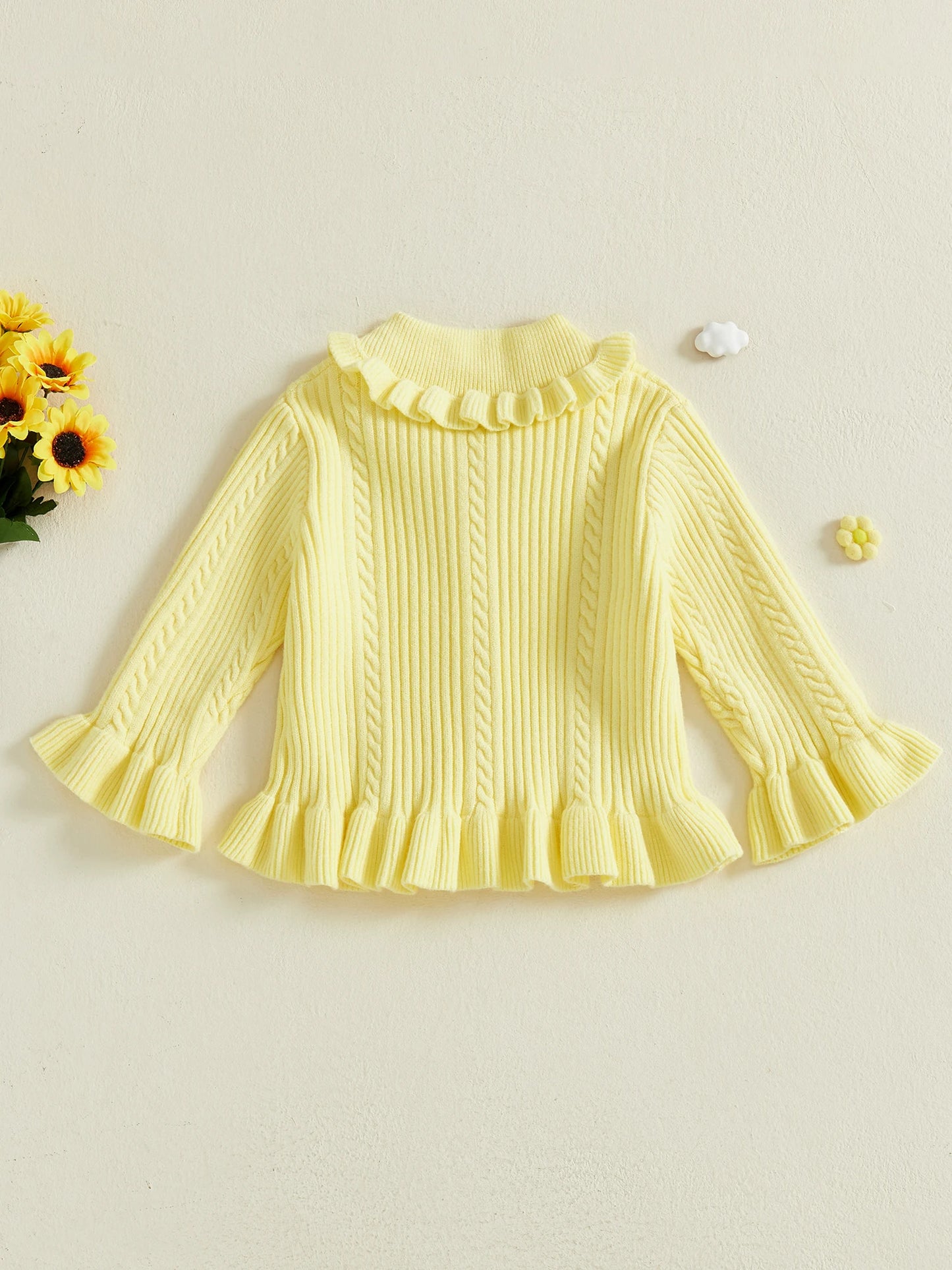 Classic Baby Girl V-Neck Knit Cardigan