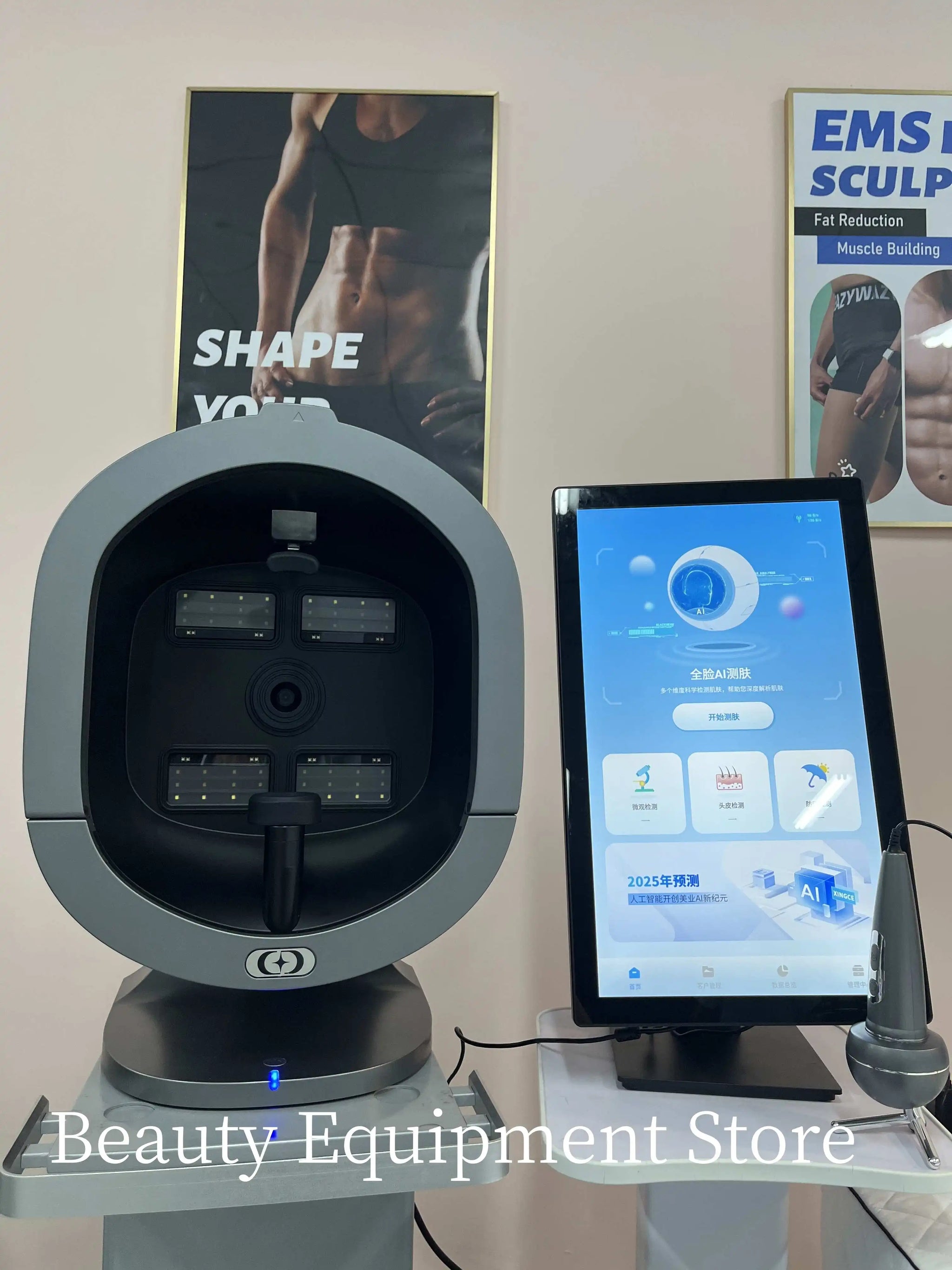 3D Magic Ai Facial Testing X5 ProMirror Wood Lamp Acne Scanner Skin Detector Skin Analyzer Facial Tester Facial Analyzer Machine
