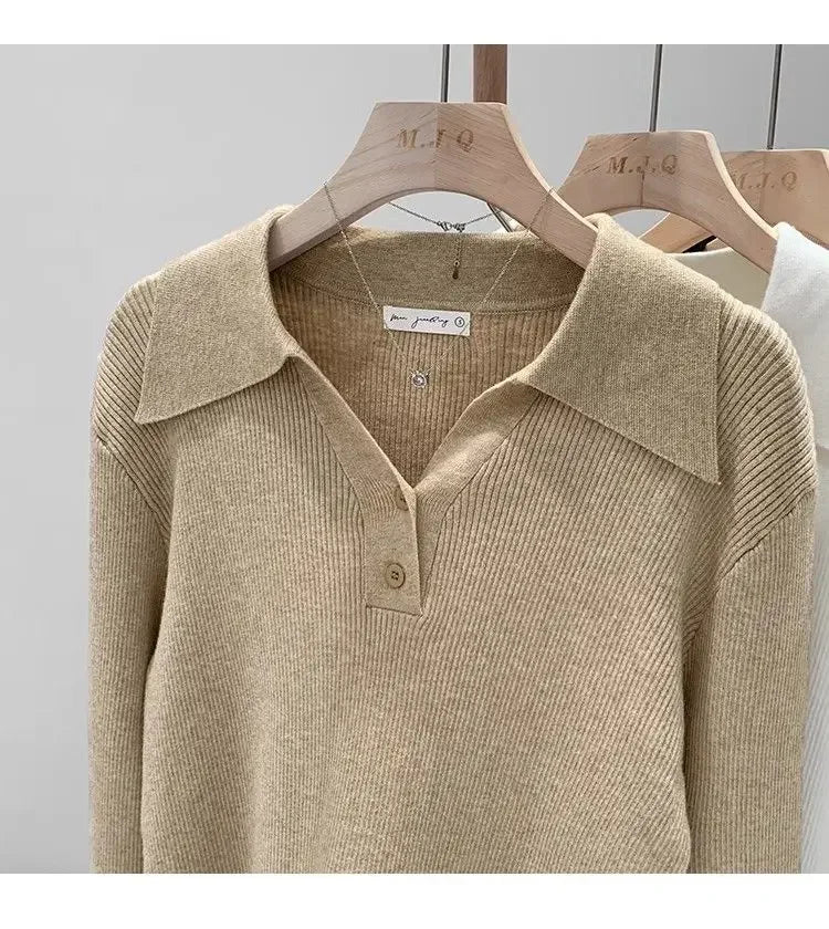 Women's Polo Collar Knit Sweater