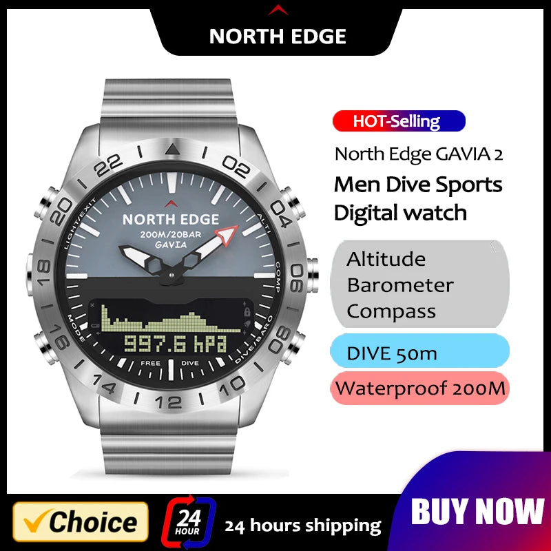 NORTH EDGE Gavia 2 Men's Dive & Adventure Watch