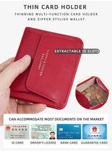 Fashionable Mini Women Wallet Name Engraving High-Quality Card Holder Simple Short Female Coin Purse Small Ladies Purse