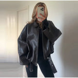 Chic Stand Collar Leather Jacket