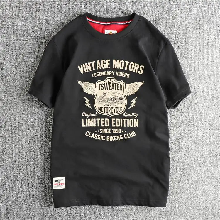 Men's Vintage Motorcycle Cotton T-Shirt