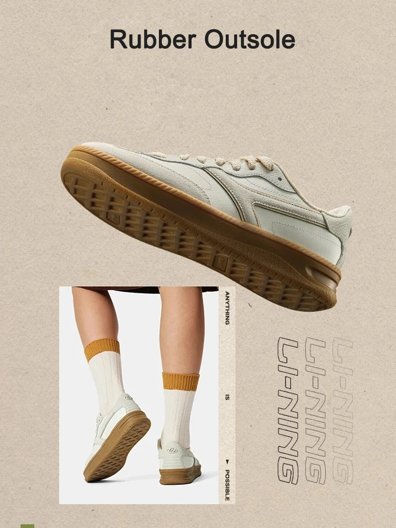 Li-Ning Women's LN IVY Lifestyle Shoes Comfortable Retro Stylish Wearable LiNing Classic Casual Shoes AGCV028