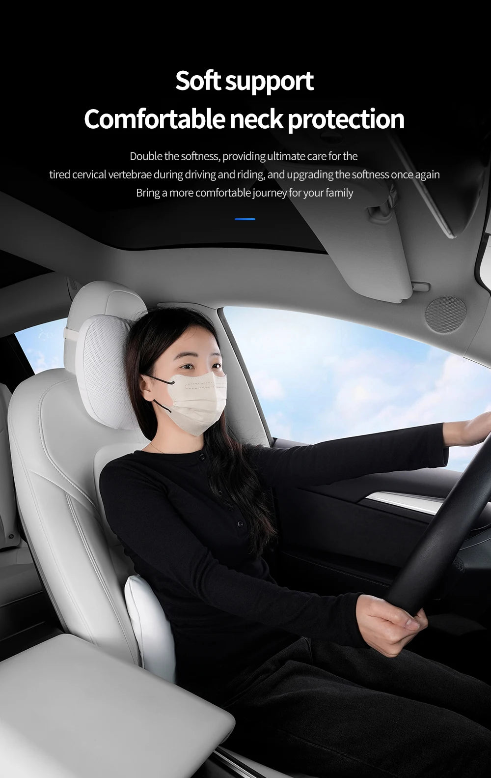 Tesla Model 3/Y Juniper Nappa Leather Car Seat Neck Pillow