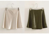 Women's Satin A-Line Mini Skirt | High Waist Office Style