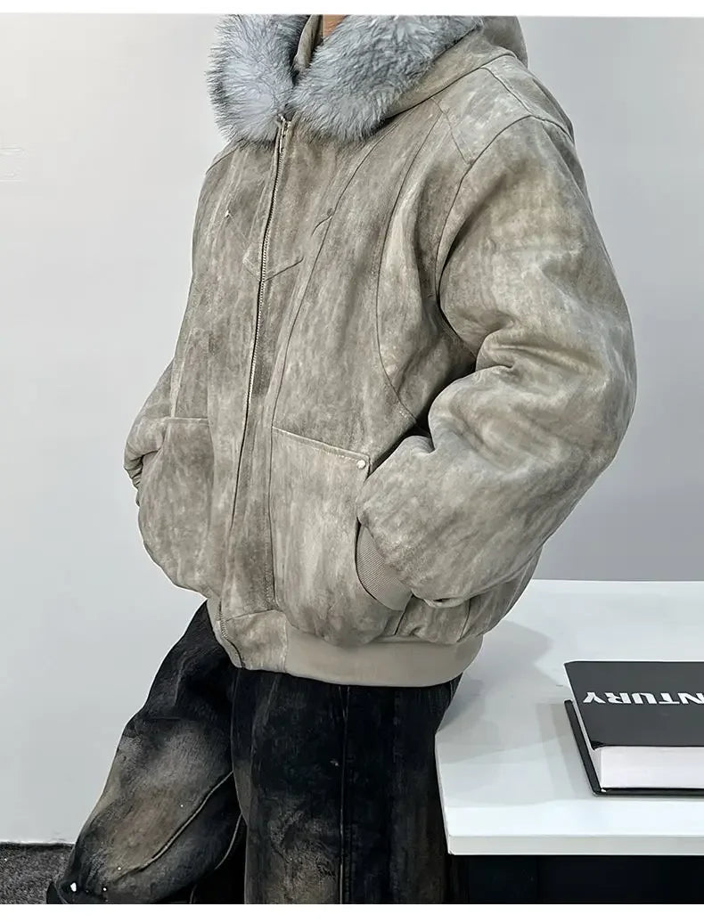 Men's Cotton Jacket – Eagle Embroidery & Tie-Dye