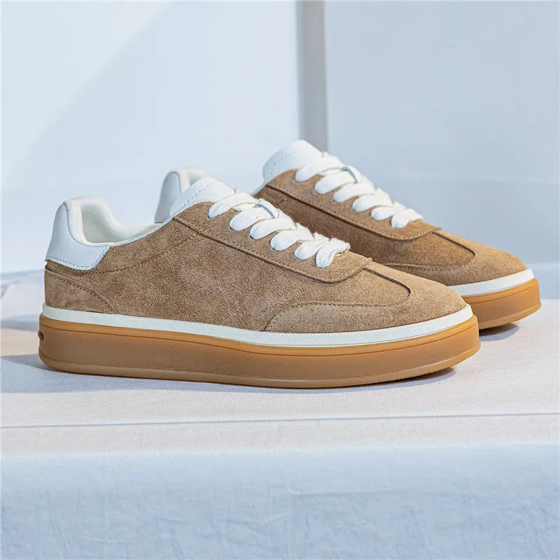 MORAZORA Women's Genuine Leather Platform Sneakers