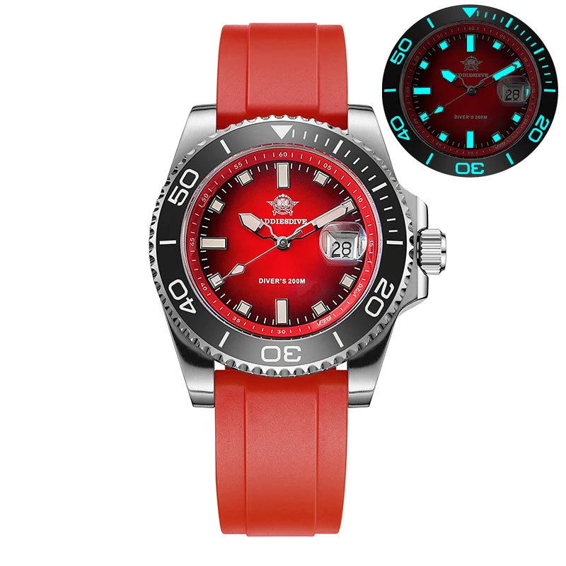 ADDIESDIVE Luxury Men Watch New Diving Ceramic Bezel 41mm Quartz Wristwatch 200m Waterproof Stainless Steel Luminous Dive Watch