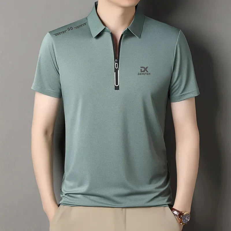 Men's Zipper Polo Shirt | Smart Casual All-Season