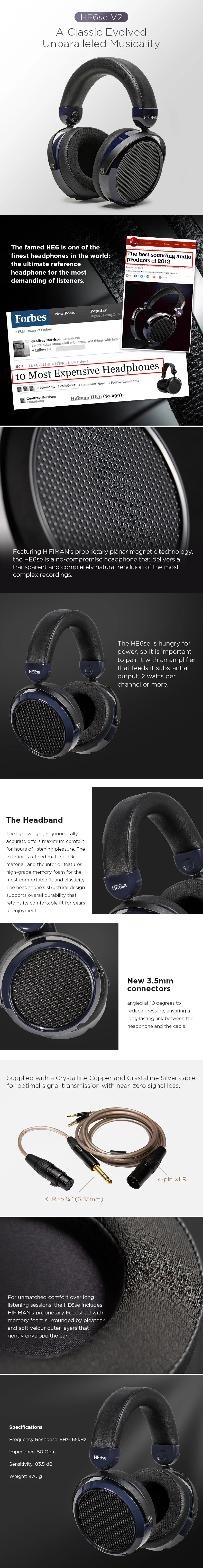 HIFIMAN HE6se Planar Magnetic Audiophile Headphones