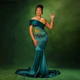 Emerald Green Off-Shoulder Mermaid Evening Gown