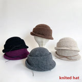 Women's Bow Cloche Hat with Roll-Up Brim