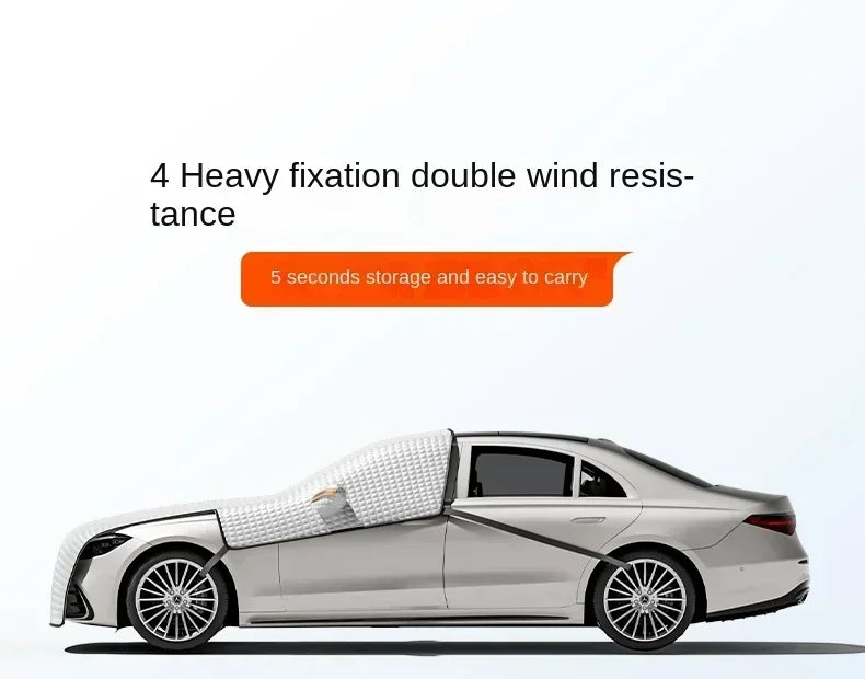 All-Weather Half Car Cover – Windshield & Roof Protection