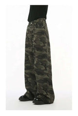 Vintage Camouflage Wide-Leg Men's Jeans