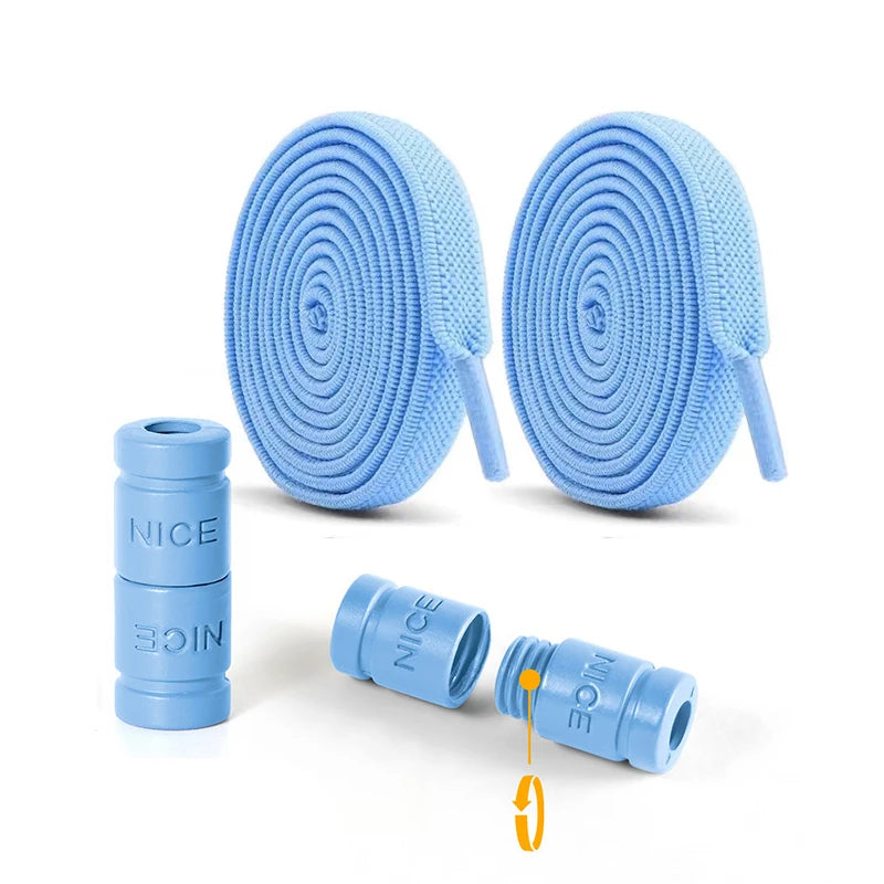 8mm Elastic No-Tie Shoelaces with Button Lock