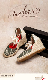 Women's Espadrille Wedge Sandals – Ankle Strap Lace-Up