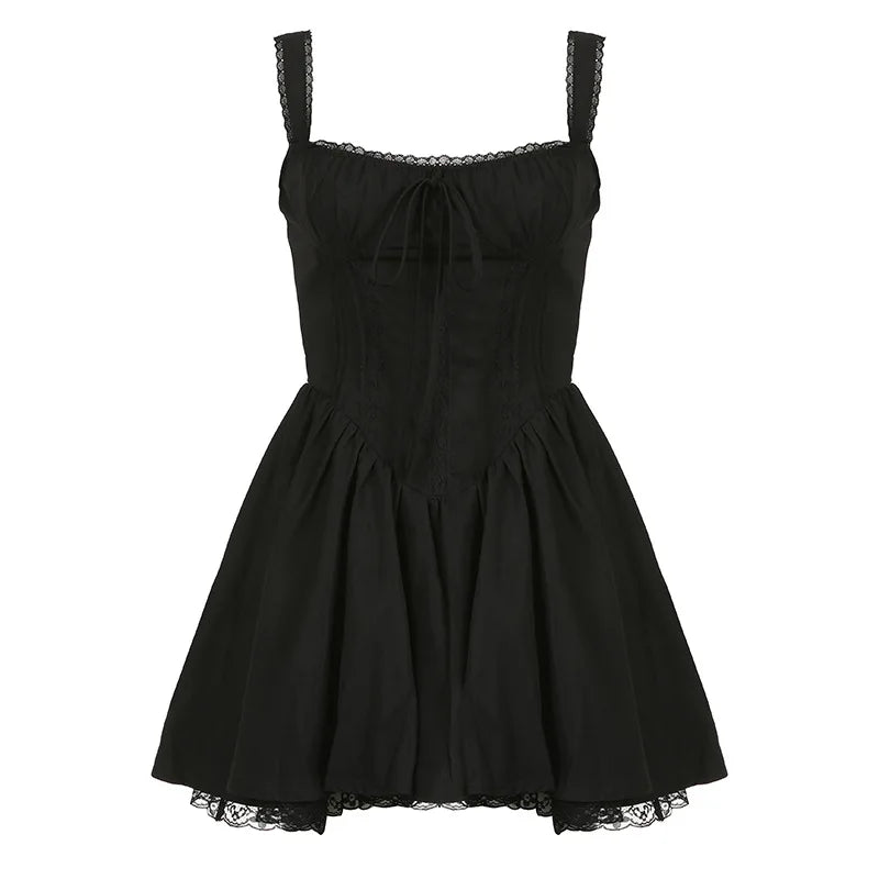 French Hepburn Style Black Camisole Dress