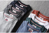 Summer New American Retro Short-sleeved O-neck Solid Color T-shirt Men's Fashion Simple 100% Cotton Washed Casual Sport Tops