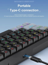 APAYADO K61 Wired Mechanical Keyboard - 60% Compact (61 Keys), RGB Backlit, Portable Design, Phantom Switches, for Gaming