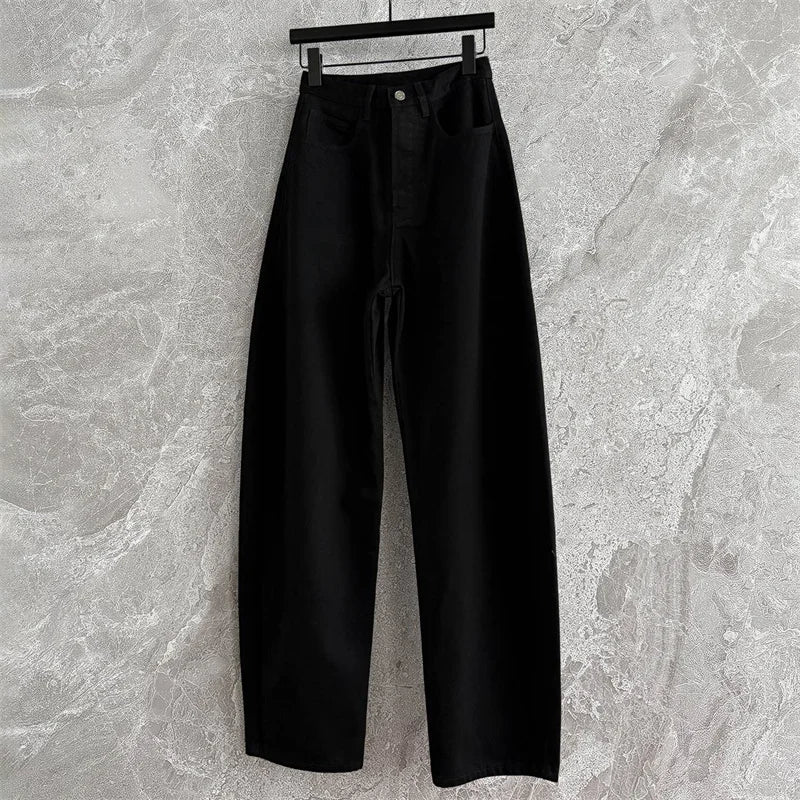 High-Waist Cotton Straight Jeans — Women's Slim Fit