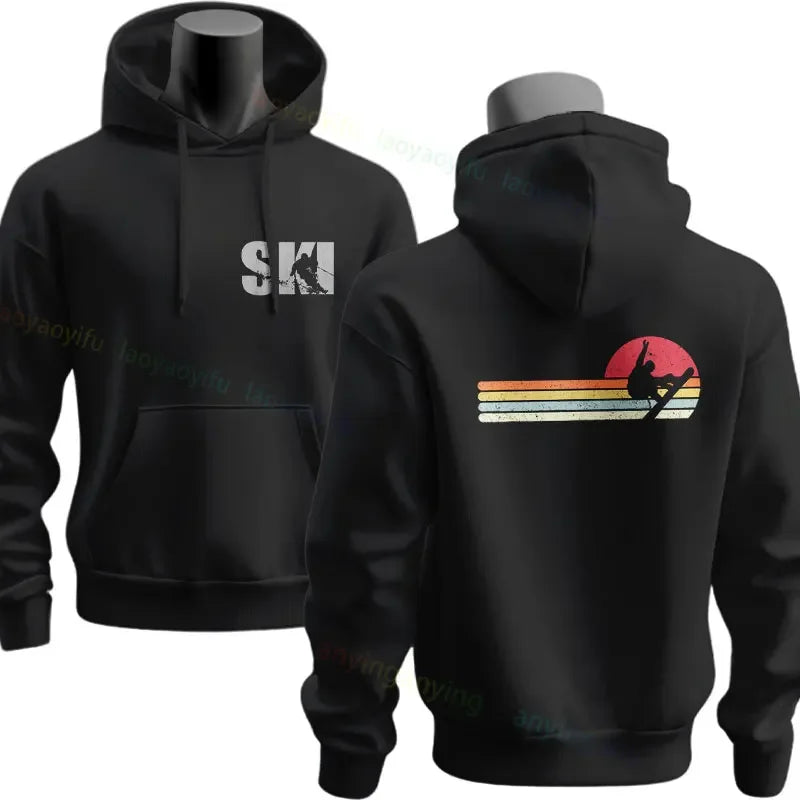 Men's Ski & Snowboard Graphic Hoodie for Fall and Winter