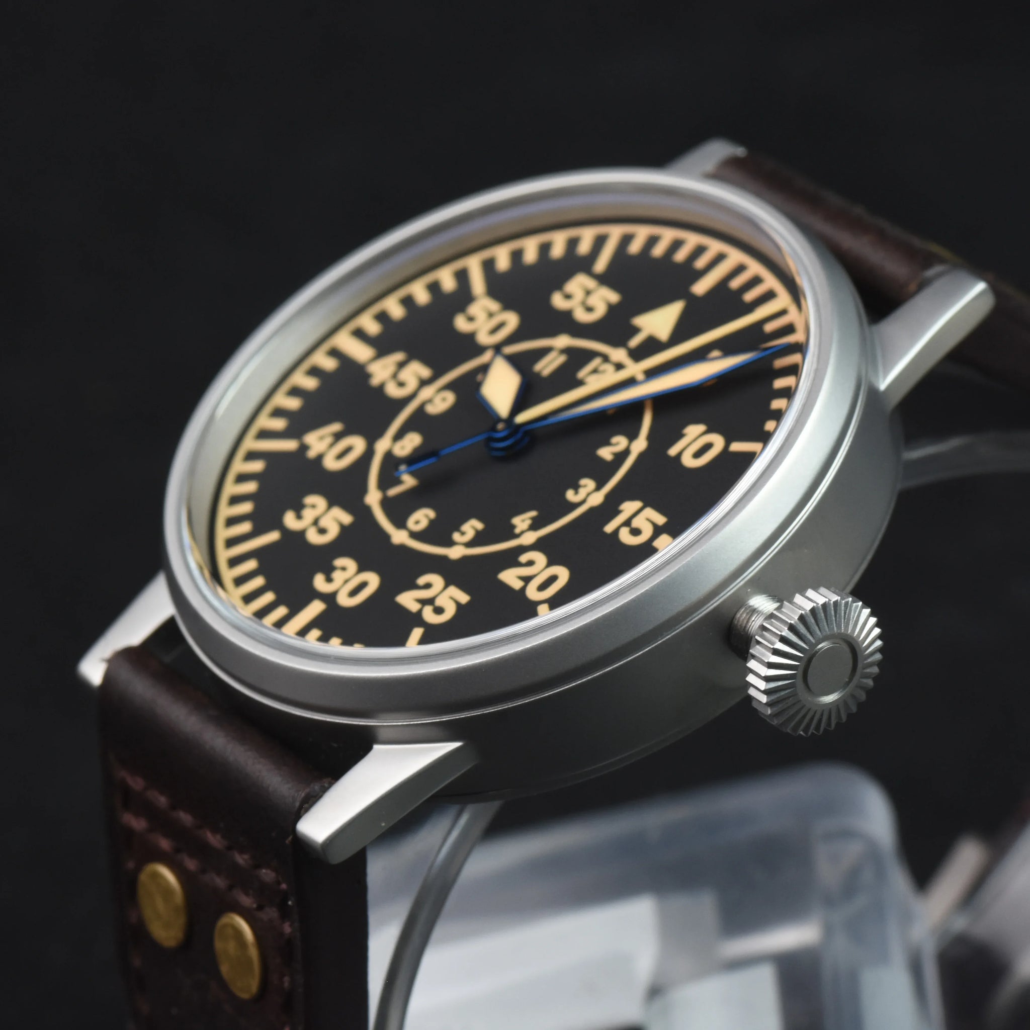 Hruodland 2025 New Pilot Men's Automatic Mechanical Watch Pt5000 Sapphire Luminous C3 Stainless Steel Waterproof 10Bar Reloj Hom